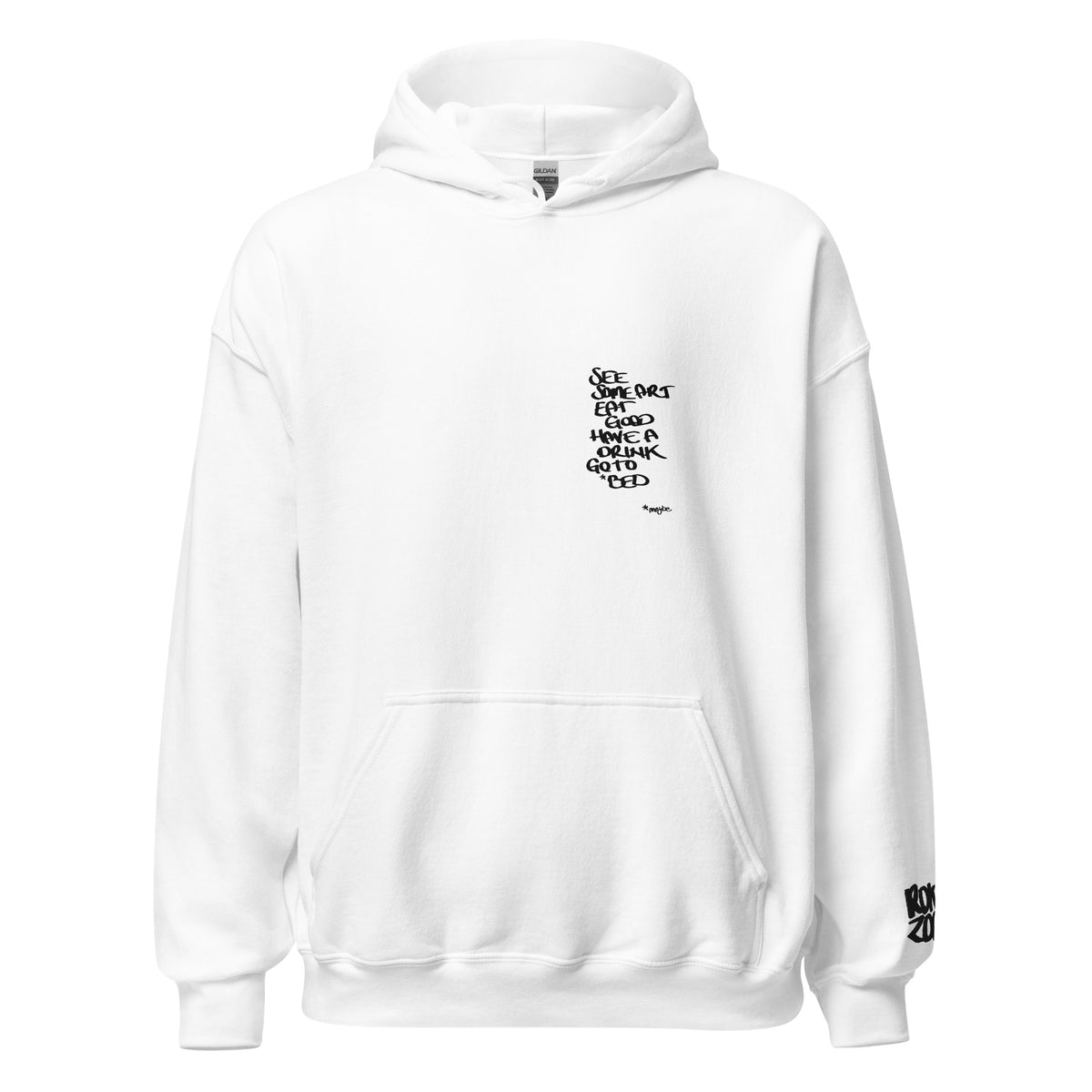 See some art, eat good, have a drink, go to bed • Heavy Blend Hoodie · White